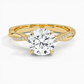 18K Solid Gold Twist Shank Lab Diamond Ring