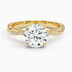 18K Solid Gold Twist Shank Lab Diamond Ring