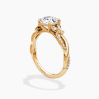 18K Solid Gold Veronica Asscher Twisted Lab Diamond Ring