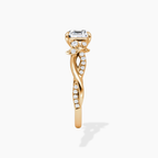 18K Solid Gold Veronica Asscher Twisted Lab Diamond Ring