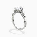 18K Solid Gold Veronica Asscher Twisted Lab Diamond Ring