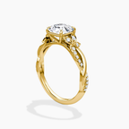18K Solid Gold Veronica Asscher Twisted Lab Diamond Ring