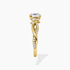 18K Solid Gold Veronica Asscher Twisted Lab Diamond Ring
