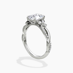 18K Solid Gold Veronica Emerald Twisted Lab Diamond Ring