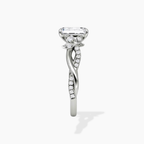 18K Solid Gold Veronica Emerald Twisted Lab Diamond Ring