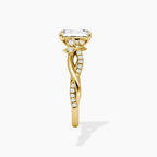 18K Solid Gold Veronica Emerald Twisted Lab Diamond Ring