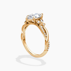 18K Solid Gold Veronica Marquise Twisted Lab Diamond Ring