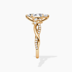 18K Solid Gold Veronica Marquise Twisted Lab Diamond Ring