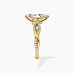 18K Solid Gold Veronica Marquise Twisted Lab Diamond Ring