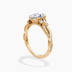 18K Solid Gold Veronica Oval Twisted Lab Diamond Ring