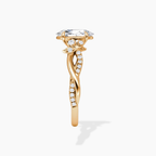 18K Solid Gold Veronica Oval Twisted Lab Diamond Ring