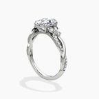 18K Solid Gold Veronica Oval Twisted Lab Diamond Ring