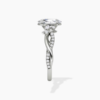 18K Solid Gold Veronica Oval Twisted Lab Diamond Ring