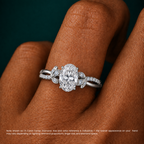 18K Solid Gold Veronica Oval Twisted Lab Diamond Ring