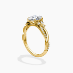 18K Solid Gold Veronica Oval Twisted Lab Diamond Ring