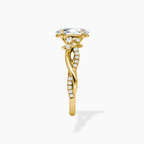 18K Solid Gold Veronica Oval Twisted Lab Diamond Ring