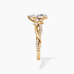 18K Solid Gold Veronica Pear Twisted Lab Diamond Ring