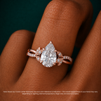 18K Solid Gold Veronica Pear Twisted Lab Diamond Ring