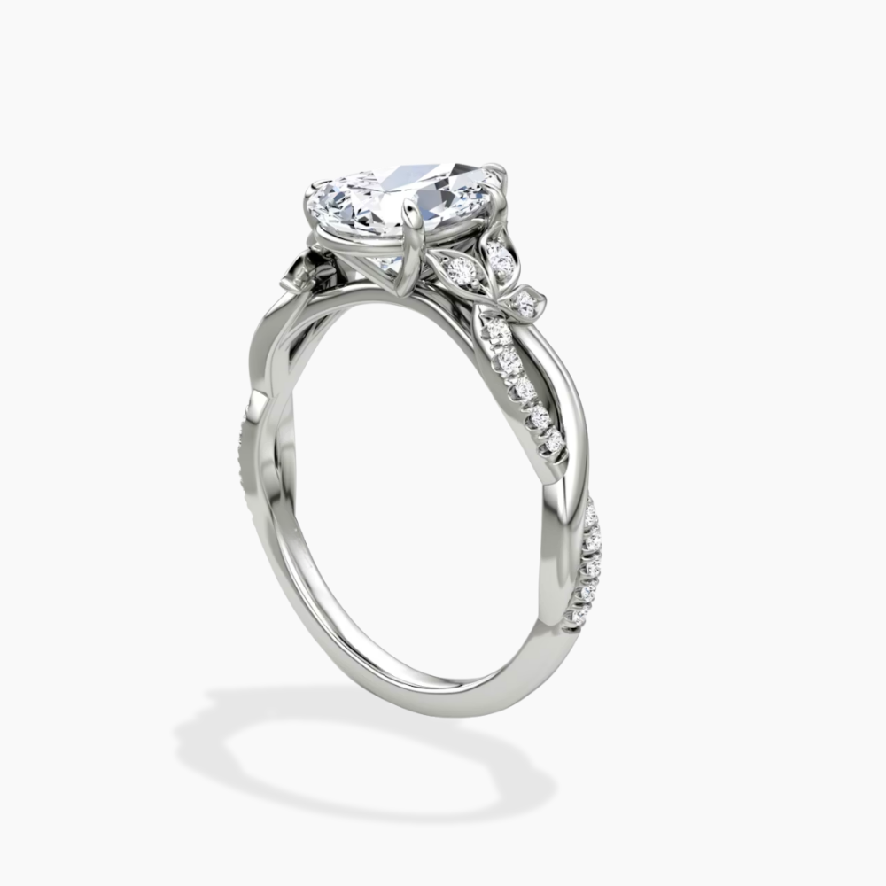 18K Solid Gold Veronica Pear Twisted Lab Diamond Ring