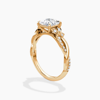 18K Solid Gold Veronica Princess Twisted Lab Diamond Ring