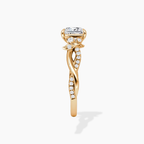 18K Solid Gold Veronica Princess Twisted Lab Diamond Ring