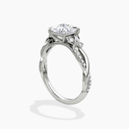 18K Solid Gold Veronica Princess Twisted Lab Diamond Ring