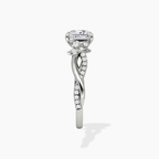 18K Solid Gold Veronica Princess Twisted Lab Diamond Ring