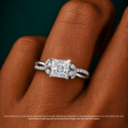 18K Solid Gold Veronica Princess Twisted Lab Diamond Ring