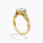 18K Solid Gold Veronica Princess Twisted Lab Diamond Ring