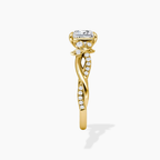 18K Solid Gold Veronica Princess Twisted Lab Diamond Ring
