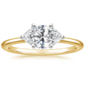 18K Solid Gold Marquise East West Lab Diamond Ring