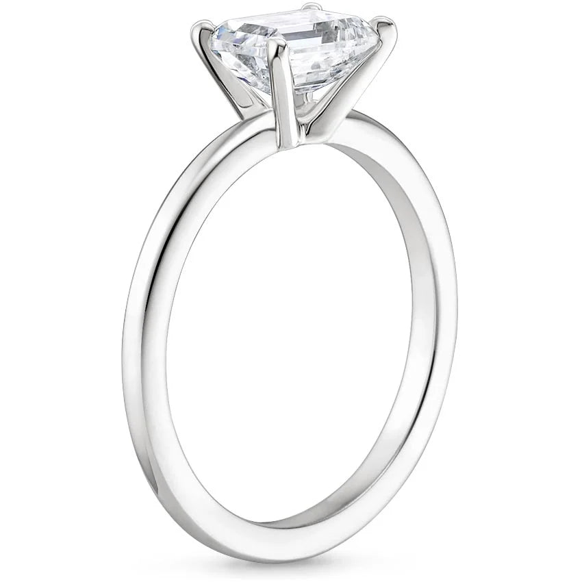 18K Solid Gold Radiant East West Lab Diamond Ring