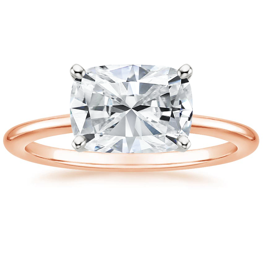 East West Cushion Lab Grown Engagement Diamond Ring
