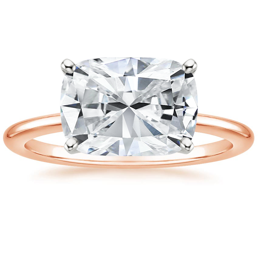 East West Cushion Lab Grown Engagement Diamond Ring