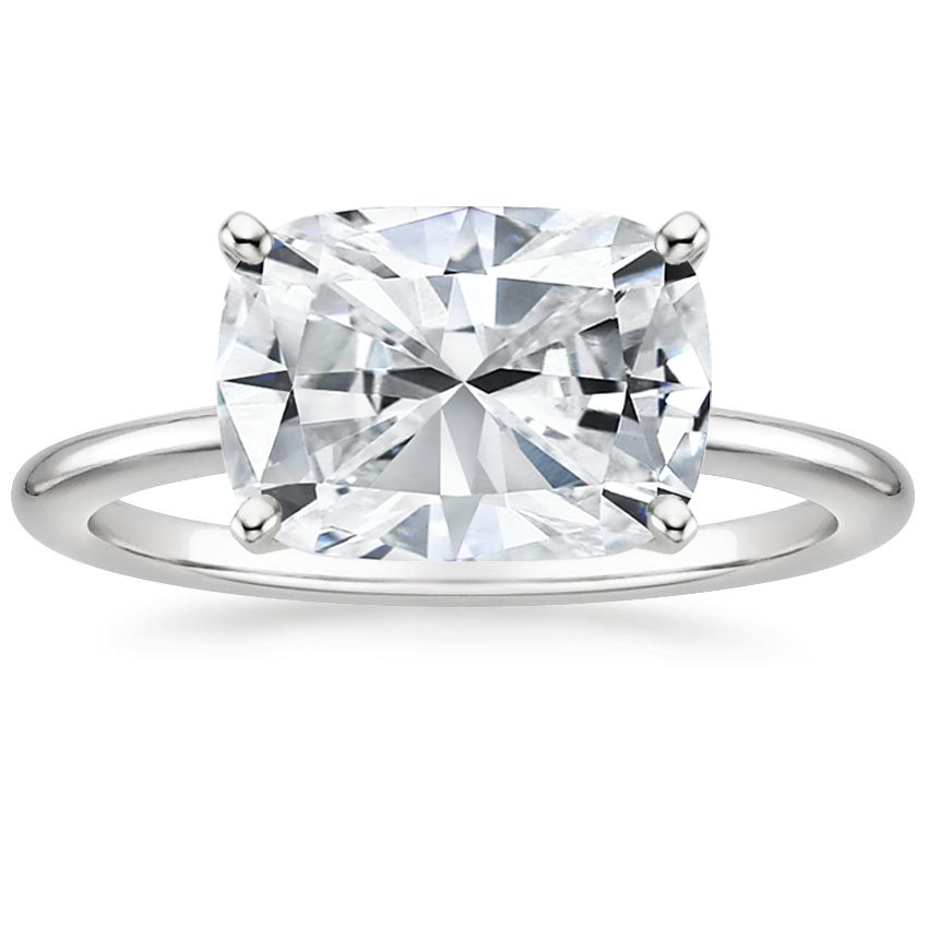 East West Cushion Lab Grown Engagement Diamond Ring