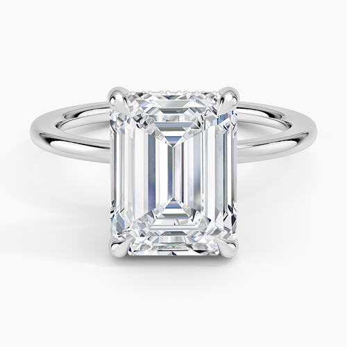 ecomposer-view with diamond shape-emerald, ecomposer-metal type-white-gold-18k