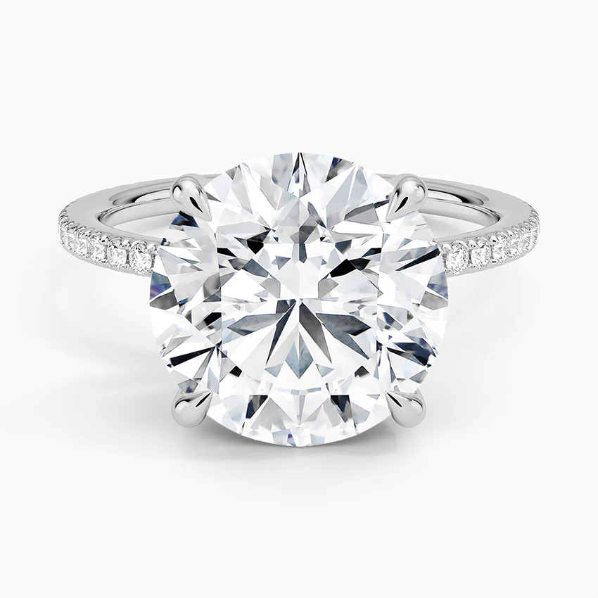 ecomposer-view with diamond shape-round, ecomposer-metal type-white-gold-18k