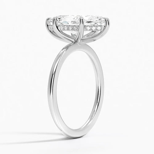 4 Carat Solitaire Lab Grown Diamond Engagement Ring in 18k Gold