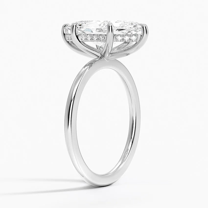 Pear Cut Diamond Solitaire Engagement Ring in Solid Gold⁠