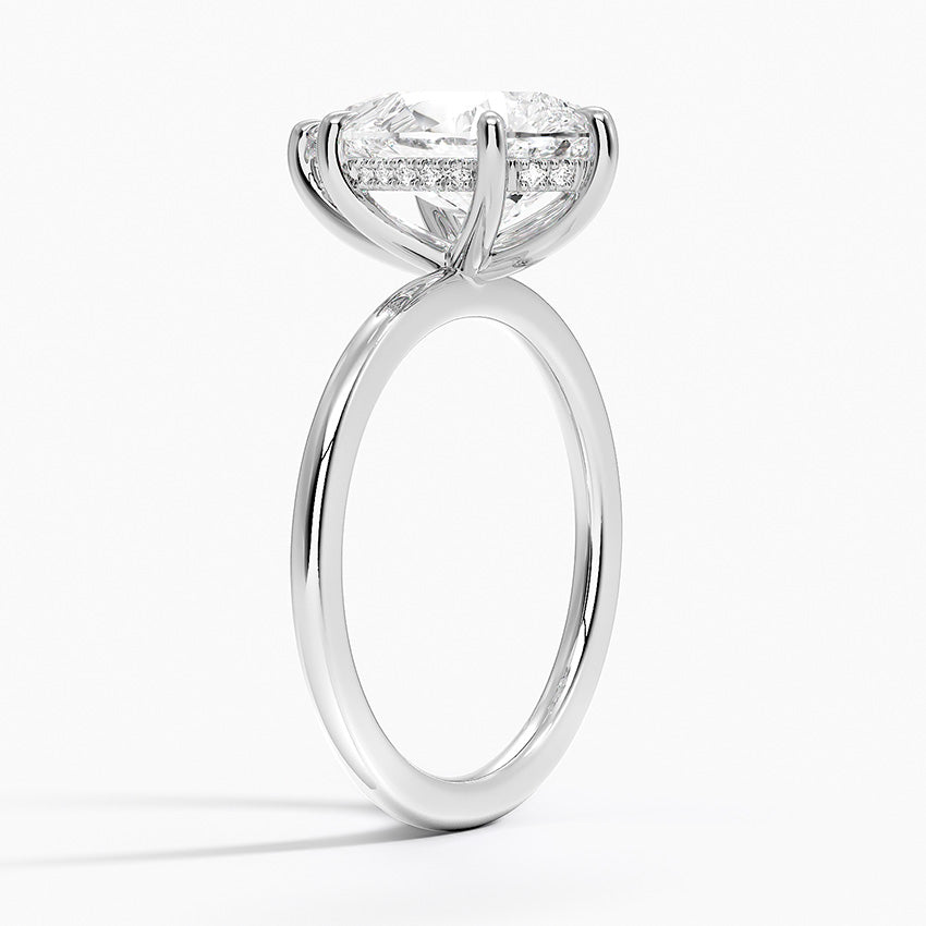 Pear Cut Diamond Solitaire Engagement Ring in Solid Gold⁠
