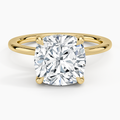 ecomposer-view with diamond shape-cushion, ecomposer-metal type-yellow-gold-18k