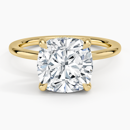 ecomposer-view with diamond shape-cushion, ecomposer-metal type-yellow-gold-18k