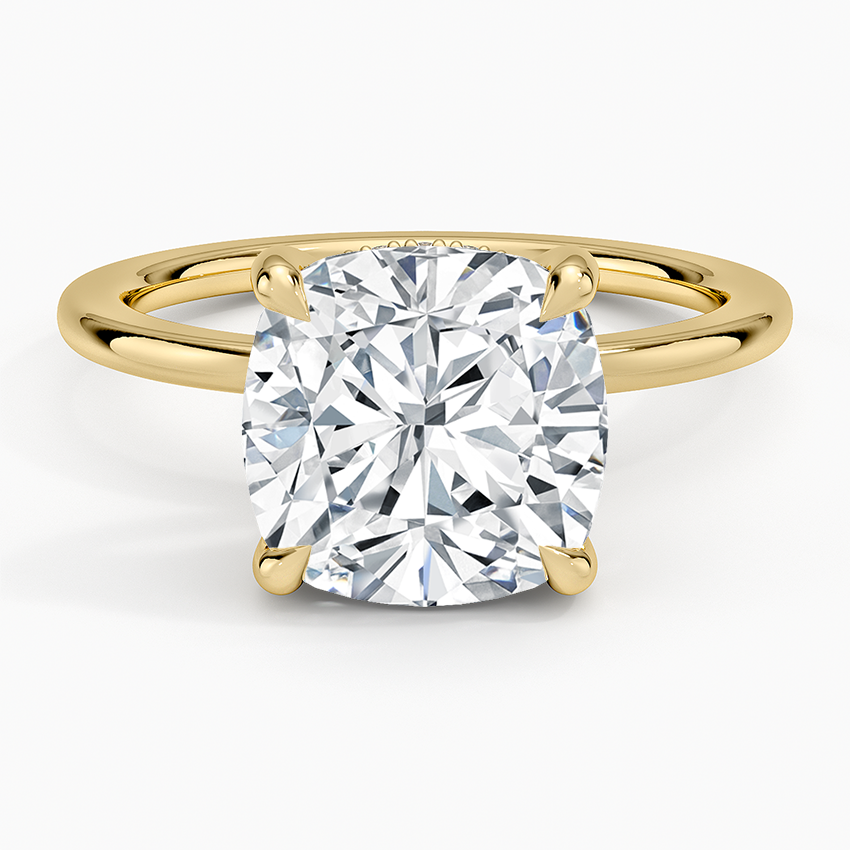 ecomposer-view with diamond shape-cushion, ecomposer-metal type-yellow-gold-18k
