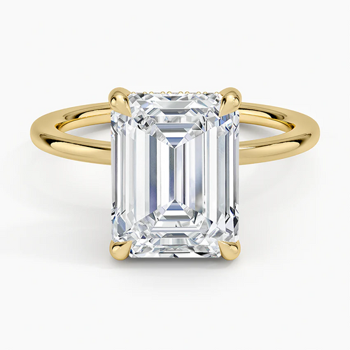 ecomposer-view with diamond shape-emerald, ecomposer-metal type-yellow-gold-18k