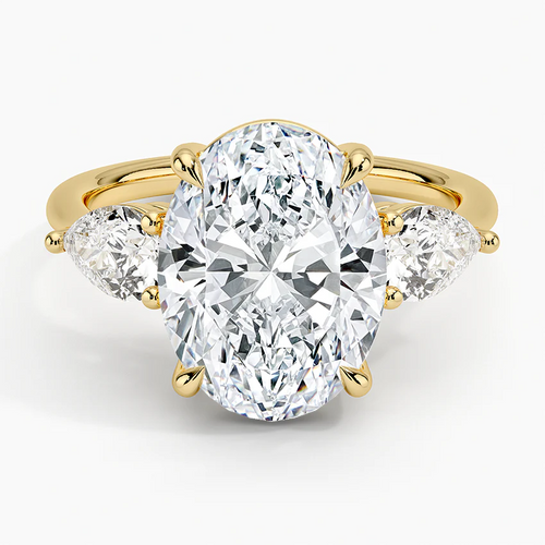 ecomposer-view with diamond shape-oval, ecomposer-metal type-yellow-gold-18k