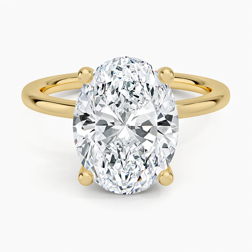 ecomposer-view with diamond shape-oval, ecomposer-metal type-yellow-gold-18k