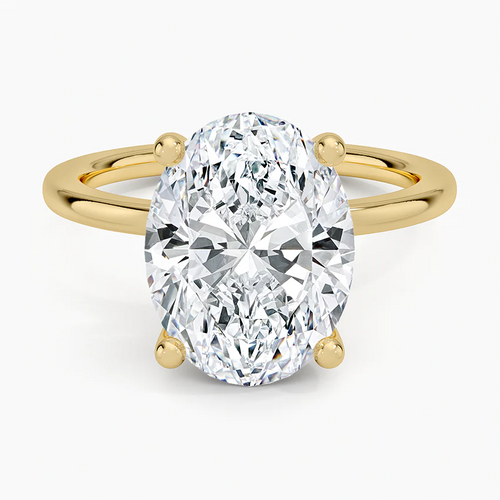 ecomposer-view with diamond shape-oval, ecomposer-metal type-yellow-gold-18k