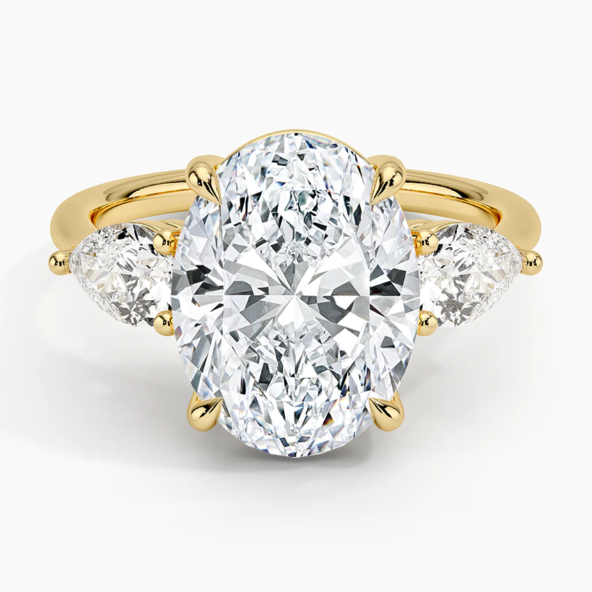 ecomposer-view with diamond shape-oval, ecomposer-metal type-yellow-gold-18k