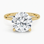 ecomposer-view with diamond shape-round, ecomposer-metal type-yellow-gold-18k