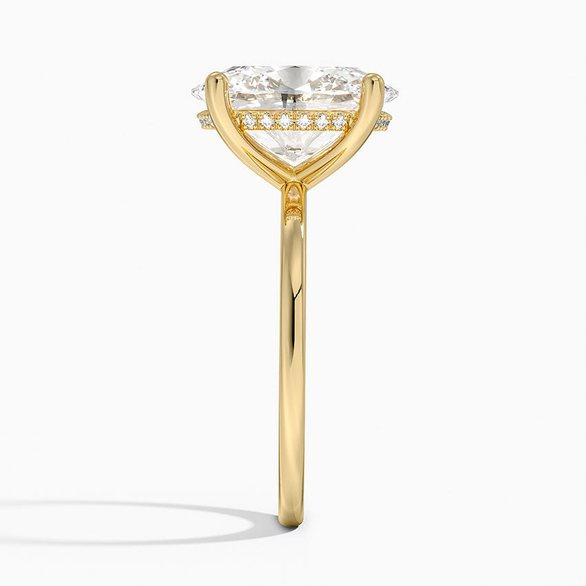 Oval Cut Diamond Solitaire Engagement Ring in Solid Gold⁠
